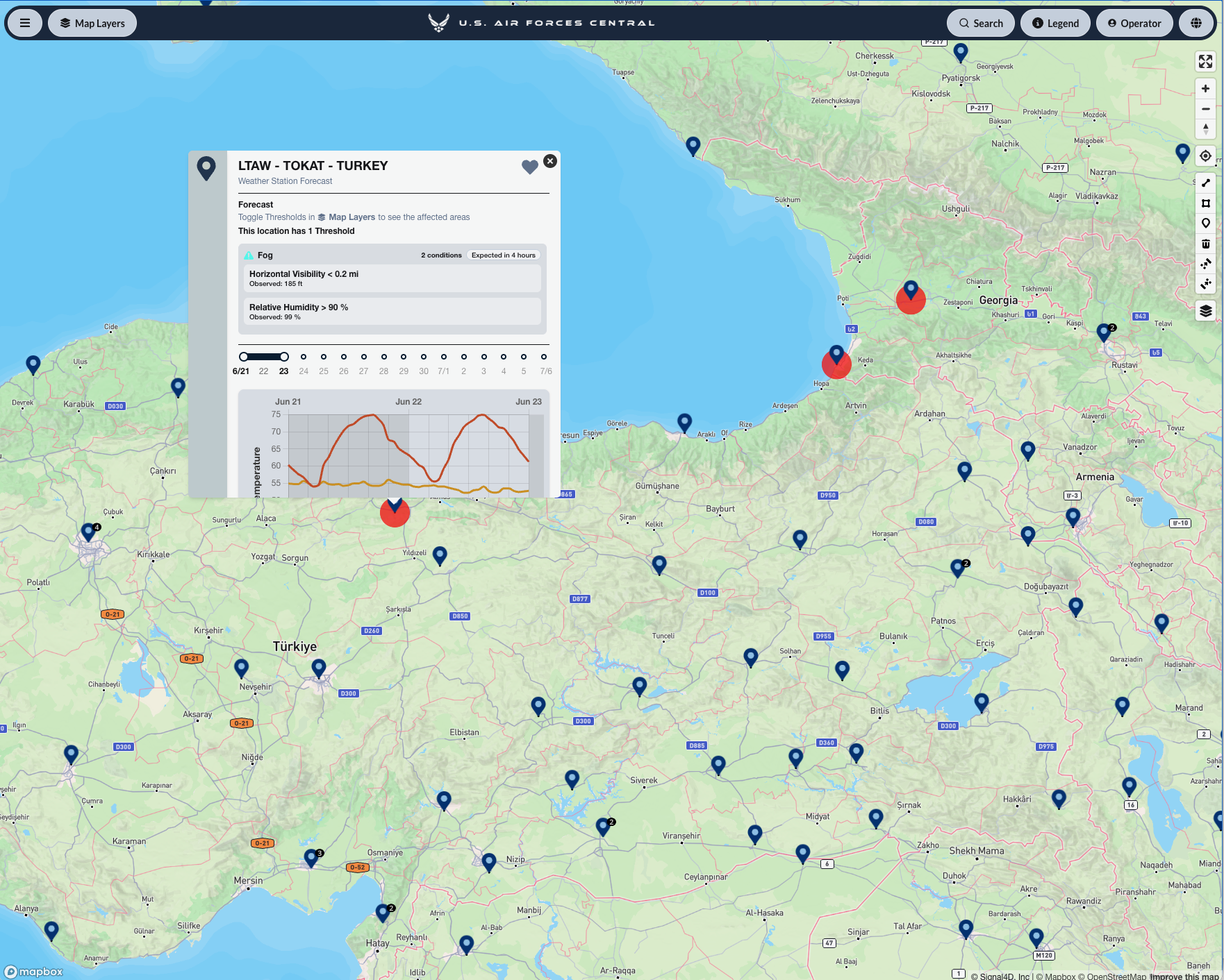 Fog threshold monitoring across airfields in Türkiye