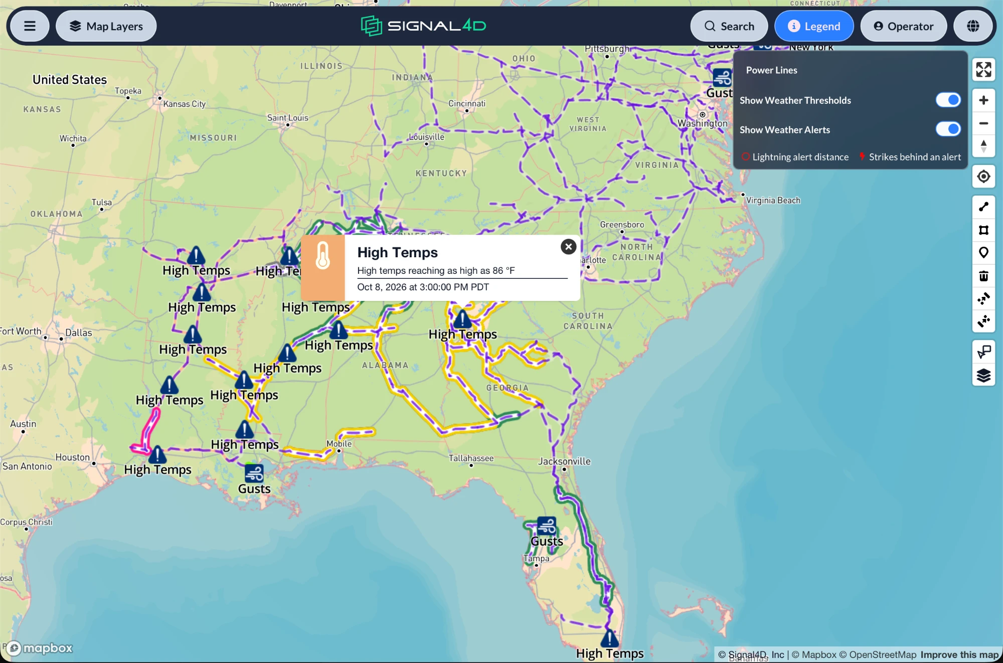 Power line infrastructure monitoring and weather alerting